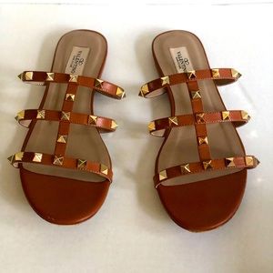 Valentino Garavani Rockstud Flat Leather Slides